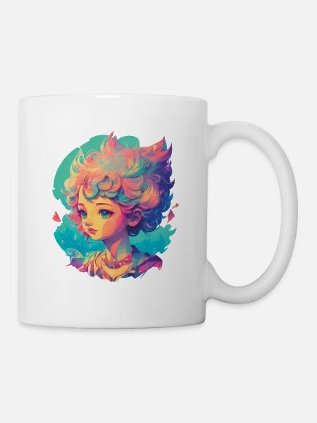 Manga Anime Charakter Kawaii Chibi Girl Design - Tasse - Weiß