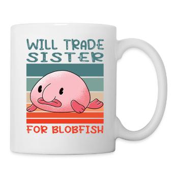 Costume de Blobfish - Visage de poisson Blob laid - - Mug blanc - blanc - Droite