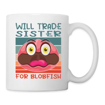 Costume de Blobfish - Visage de poisson Blob laid - - Mug blanc - blanc - Droite
