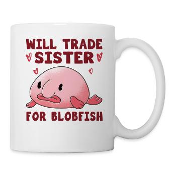 Costume de Blobfish - Visage de poisson Blob laid - - Mug blanc - blanc - Droite