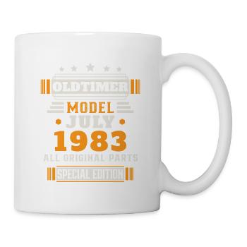 Voiture ancienne Juillet 1983 Cadeau d’anniversaire - Mug blanc - blanc - Droite