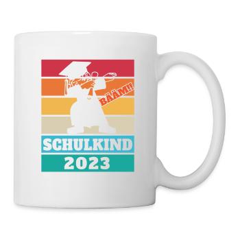 Schulkind 2023 Vintage - Tasse - Weiß - Rechts