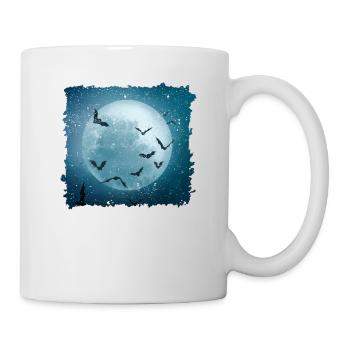 Bats in the full moon Halloween Creepy - Mug - white - Right