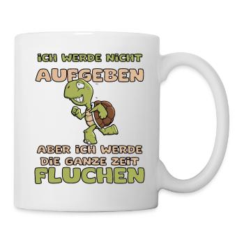 lustiger Spruch Nicht Aufgeben Läufer Schildkröte - Tasse - Weiß - Rechts