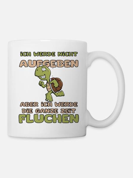 lustiger Spruch Nicht Aufgeben Läufer Schildkröte - Tasse - Weiß