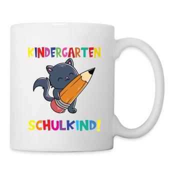 Tschüss Kindergarten Ich Bin Jetzt Ein Schulkind! - Tasse - Weiß - Rechts