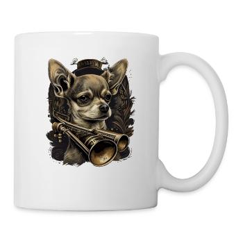 Chihuahua | Saxophone Musique Groupe Chien Drôle - Mug blanc - blanc - Droite