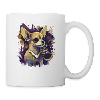 Chihuahua | Saxophone Musique Groupe Chien Drôle - Mug blanc - blanc - Droite