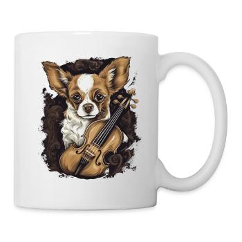 Chihuahua | Aloha Ukulélé Hawaï Guitare Chien - Mug blanc - blanc - Droite