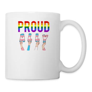 Stolzer Verbündeter Stolz LGBT Transgender Flagge Schwul Lesbisch - Tasse - Weiß - Rechts