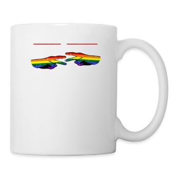 Ciseaux en papier rock drôle Lesbian Pride LGBT Cool - Mug blanc - blanc - Droite