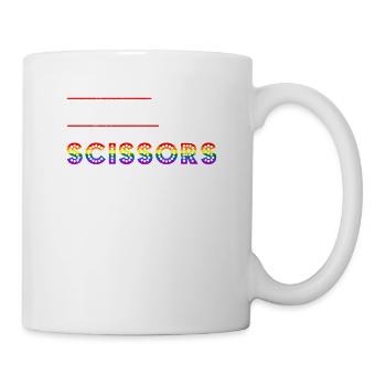 Ciseaux en papier rock LGBT Pour Lesbiennes Lesbiennes Gay - Mug blanc - blanc - Droite