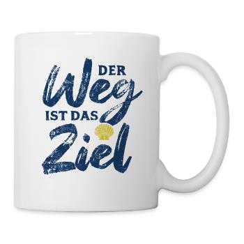 Der Weg ist das Ziel - Camino - Jakobsweg - Pilger - Tasse - Weiß - Rechts