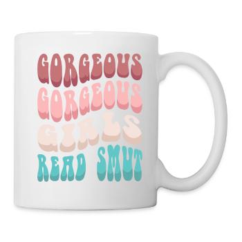 Wunderschöne Mädchen lesen Schmutz - Tasse - Weiß - Rechts