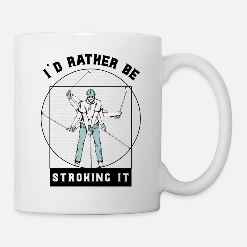 i d rather be stroking it - Mug - white