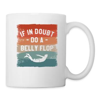 En cas de doute, faites un plongeur de plongée en falaise de flop ventre - Mug blanc - blanc - Droite