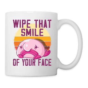 Costume de Blobfish - Visage de poisson Blob laid - - Mug blanc - blanc - Droite