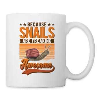 Schnecke Geschenk Weinbergschnecke - Tasse - Weiß - Rechts