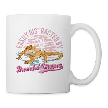 Facilement distrait par les dragons barbus Dragon barbu - Mug blanc - blanc - Droite