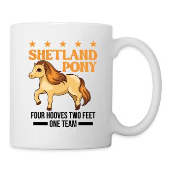 Shetland Pony 4 Hufen 2 Beine Ein Team - Tasse - Weiß - Rechts