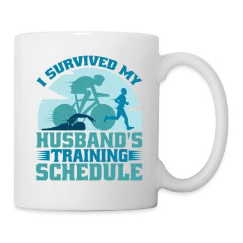 I Survived My Husband's Training Schedule 19 - Tasse - Weiß - Rechts