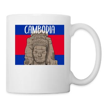 Cambodia Temple Khmer Vintage Flag I Gift - Mug - white - Right