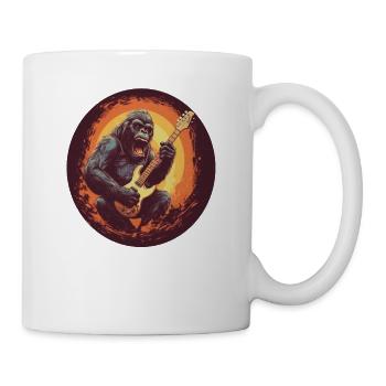 Gorilla guitariste avec guitare électrique, - Mug blanc - blanc - Droite
