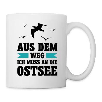 Ostsee Moin Meer See Urlaub Norden Möwen Geschenk - Tasse - Weiß - Rechts