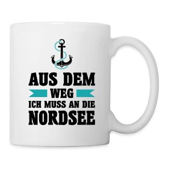 Nordsee Meer Anker Urlaub Norden See Geschenk - Tasse - Weiß - Rechts