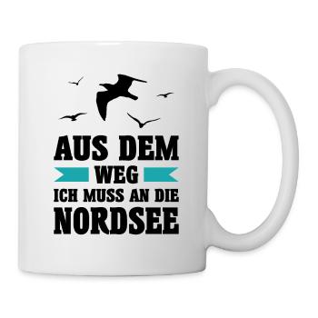 Nordsee Meer Möwe Möwen Urlaub Norden See Geschenk - Tasse - Weiß - Rechts