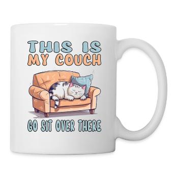 Cat Couch Sofa Funny Humor Typical Cartoon - Mug - white - Right