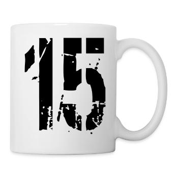 15 Zahl 15 Jahre - Tasse - Weiß - Rechts