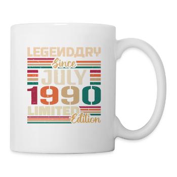 Juli 1990 Jahrestag Juli 1990 Juli Jahrgang - Tasse - Weiß - Rechts