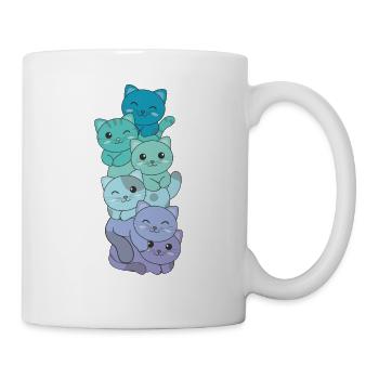 Neptunic Flag Pride LGBTQ Cute Cat Stack - Mug - white - Right