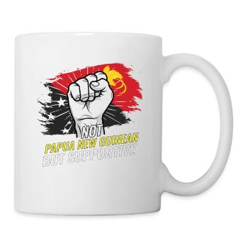 Not Papua New Guinean But Supportive Papua New - Tasse - Weiß - Rechts