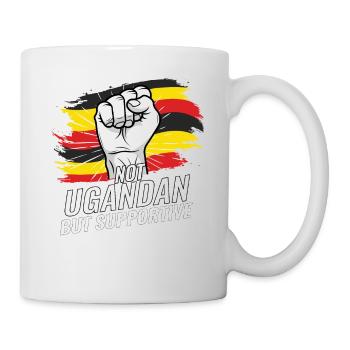 Not Ugandan But Supportive Uganda Flag Country - Mug - white - Right