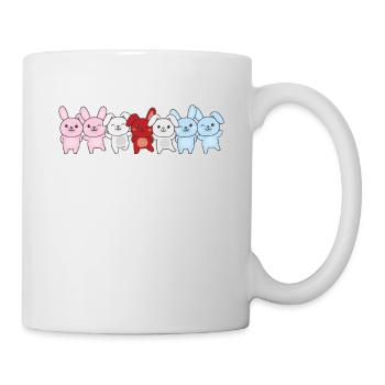 hijra flag pride LGBTQ mignon lapin bande - Mug blanc - blanc - Droite