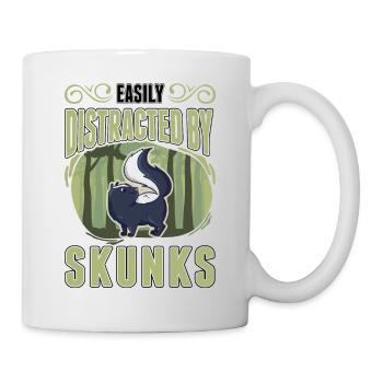 Facilement distrait par Skunks Skunk - Mug blanc - blanc - Droite