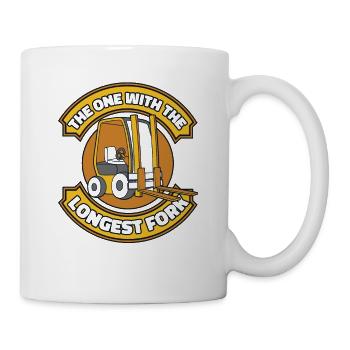 The One With The Longest Fork Rough Terrain Forklift - Mug - white - Right