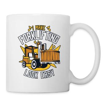 Je fais paraître le chariot élévateur facile Conducteur de chariot élévateur - Mug blanc - blanc - Droite