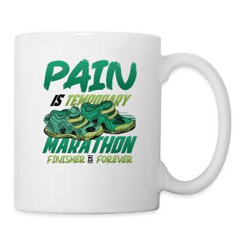 Marathon-Finisher, Ist Für Immer Marathon-Läufer - Tasse - Weiß - Rechts