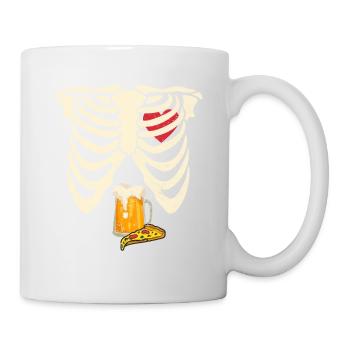 Daddy Skeleton Halloween Beer Pizza Drôle Enceinte - Mug blanc - blanc - Droite