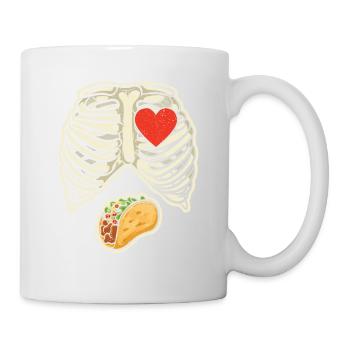 Halloween Daddy Skeleton Taco Belly Funny Pregnant - Mug - white - Right