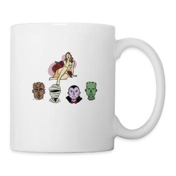 Monster Liebhaber Skelett Lustig Halloween Party - Tasse - Weiß - Rechts