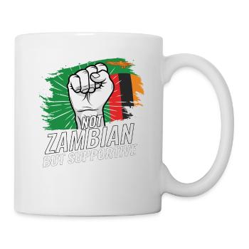 Pas zambien, mais favorable à la Zambie Pays du drapeau - Mug blanc - blanc - Droite