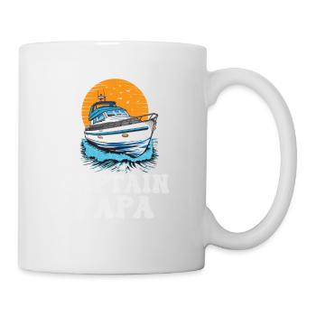 Captain Papa Pontoon King Motorboat Owner - Mug - white - Right
