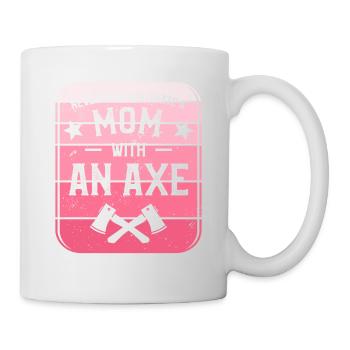 Never Underestimate A Mom With An Axe Hatchet - Mug - white - Right