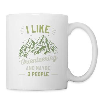 Ich mag Orientierungslauf und vielleicht 3 Personen Orientierungslauf - Tasse - Weiß - Rechts