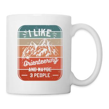 Ich mag Orientierungslauf und vielleicht 3 Personen Orientierungslauf - Tasse - Weiß - Rechts