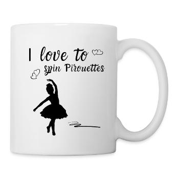 I love to spin pirouettes Ballerina dances ballet - Mug - white - Right